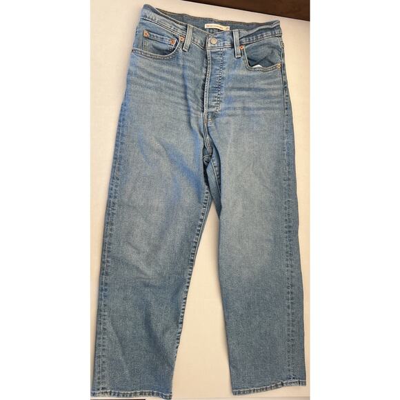 Levi's Ribcage Straight Jeans High Rise Button Fly Light Wash Women's 29 x 27 - Picture 1 of 4